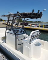 Bateau de pêche en fibre de verre imperméable de qualité supérieure de 26 pieds, coque simple, bateau de plaisance familial pour eau douce, stable et sûr pour une utilisation quotidienne de la pêche