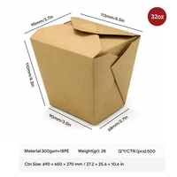 Boîtes d'emballage jetables en papier kraft pour plats à emporter, avec impression de logo personnalisé, pour restaurants, repas rapides et plats à emporter.