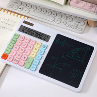 Calculatrice scientifique Bonvada à piles, ABS multicolore, zone d'écriture à 12 chiffres, avec piles cylindriques