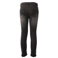 Jean slim homme taille mi-haute extensible, coupe ajustée, délavé vintage foncé, effet usé, avec broderies et détails appliqués, hiver, rivets ODM
