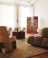 Tapis en laine carré uni fait main, imperméable et résistant à l'huile, antidérapant, design moderne et épuré pour salon et chambre, personnalisable