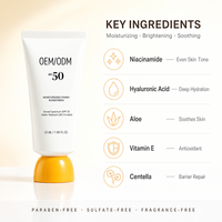 Crème solaire hydratante SPF 50 1,69 fl oz |   Glow Natural Face Sans Effet Blanchesur Acide Hyaluronique Niacinamide Sans Huile