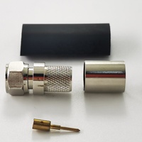 Cable de Antena de 75 ohmios Personalizado, Eléctrico, Impermeable, Conector Macho de Crimpado RF Coaxial, Conector F para Cable LMR400