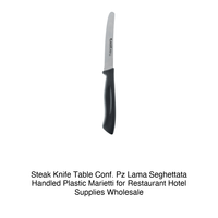 Couteau à steak/dîner Marietti, ensemble de 2 pièces, lame dentelée, manche en plastique