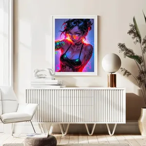 Impression sur toile de fille anime sexy, art mural de style moderne, <span class=keywords><strong>affiche</strong></span> à l'encre imperméable, décoration de chambre coquette, décoration de chambre à coucher féminine, décoration de la maison - Product Image 5