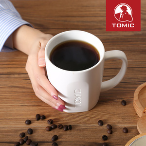 Taza de cerámica TOMIC con tapa, color sólido, negro y blanco, taza de café para oficina, regalo de negocios - Product Image 5