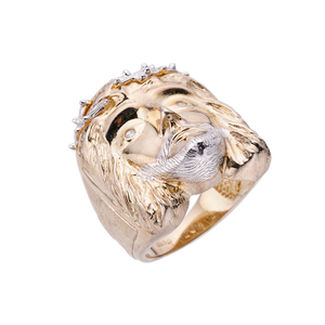 Nhẫn mặt Chúa Jesus bằng vàng 14K mạ vàng trên nền bạc 925 nguyên chất, đính đá CZ - Product Image 6