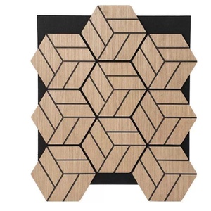Pannello Acustico Akupanel a Doghe Diagonali, <span class=keywords><strong>Rivestimento</strong></span> Murale Fonoassorbente in Feltro di Poliestere con <span class=keywords><strong>Listelli</strong></span> di <span class=keywords><strong>Legno</strong></span> Inclinati - Product Image 3
