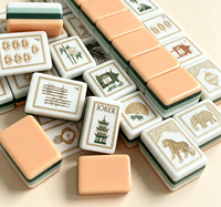 Tuiles de Mahjong Américaines de Luxe Fournies Directement par les Fabricants, Taille Standard 28mm, en Acrylique Imprimé, Personnalisables, Effet Écaille de Tortue Vintage