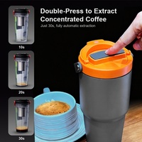 Mini machine à expresso électrique portable USB, panier de 51 mm, extraction automatique en 30 secondes, 9 bars, tasse isolée en acier inoxydable 304