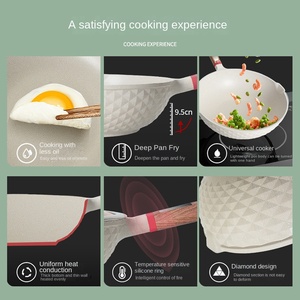 Chảo chống dính đá y tế cao cấp <span class=keywords><strong>2025</strong></span>, kích thước 32CM, thiết kế châu Âu thân thiện với môi trường, kèm nắp kính - Product Image 5