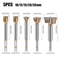 Ensemble de 5 ouvre-bois à manche hexagonal de 6,35 mm, ouvre-bois à trois dents à double tranchant, ensemble d'outils de travail du bois