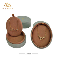 Webest Boîte à bijoux ovale en velours Coffrets cadeaux pour colliers Boîtes à bijoux pour pendentifs