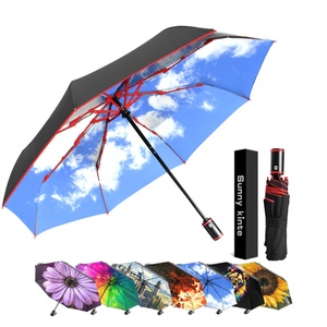 <b>Windproof</b> Iron Frame Three-Fold Manual Travel <b>Umbrella</b> with Cover Bag-Durable Premium Rain Protection - Product Image 6