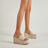 Dernier modèle de sandales à talon haut en paille pour l'été Sandales compensées en corde de chanvre pour femmes Espadrilles