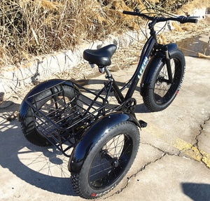 Xe đạp điện ba bánh cỡ lớn 24 inch, bánh béo, có động cơ, dành cho người lớn, có giỏ chở hàng - Product Image 6