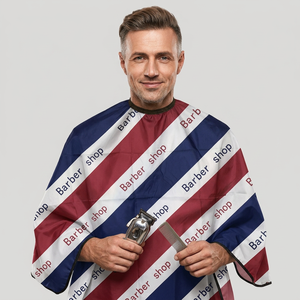 Capa de Peluquería con Diseño de Rayas Personalizada, Impermeable, Delantal de Salón Profesional para Estilistas - Product Image 2