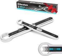Clé à douille double tête réglable multifonctionnelle, outils à main, clé hexagonale double tête réglable noire