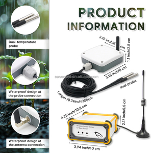 Capteur de température double sans fil, enregistreur de données de température double sans fil, station de surveillance centrale avec double sonde - Product Image 1