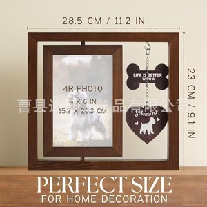 Dakai Wooden Rotating Pet Photo <b>Frame</b> Double Sided With Hanging Tag For Dog Cat Keepsake Living Room Decor - Product Image 5