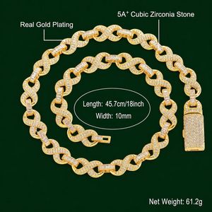 สร้อยคอแฟชั่นหรูหราสไตล์ฮิปฮอปแบบ Cuban Link ชุบทอง/โรเดียม เงินแท้ 925 ประดับเพชรโมอิสซาไนต์ - Product Image 3