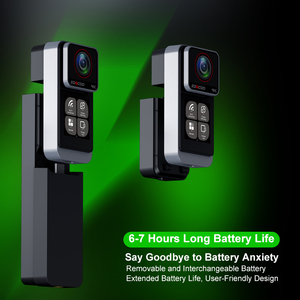 Caméra de poche 4K, caméra de casque, 60 ips, 20 MP, écran tactile double de 1,3 pouce, stabilisation sur 6 axes, panoramique à 360 degrés, étanche à 98 pieds - Product Image 3