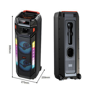 ZQS8271 Altavoz de suelo BT doble de 8 pulgadas de alta potencia Cine en casa Sala de estar TV Karaoke Fiestas Altavoz - Product Image 4