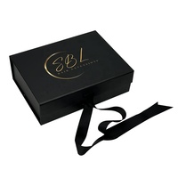 Offre Spéciale logo personnalisé cadeau de luxe perruque extension de cheveux emballage pliant boîte magnétique avec satin