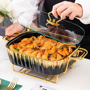 Plat à friture en céramique oblong salade <span class=keywords><strong>de</strong></span> fruits <span class=keywords><strong>de</strong></span> <span class=keywords><strong>mer</strong></span> <span class=keywords><strong>plateau</strong></span> <span class=keywords><strong>de</strong></span> service garder les aliments au chaud avec support ensemble <span class=keywords><strong>de</strong></span> vaisselle <span class=keywords><strong>de</strong></span> restaurant <span class=keywords><strong>de</strong></span> buffet <span class=keywords><strong>de</strong></span> mariage - Product Image 6