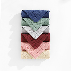 Qidou – bavoir en gaze pour bébé, 30x30cm, en pur coton, couleur unie, doux et respirant, serviette pour nourrissons, pour l'alimentation - Product Image 4