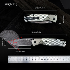 มีดพับ Bugout EDC รุ่น 535BK-2501 ด้ามอลูมิเนียมอัลลอยด์สลักลาย KITH ใบมีด M390 สำหรับงาน DIY OEM ตั้งแคมป์ และล่าสัตว์ - Product Image 6