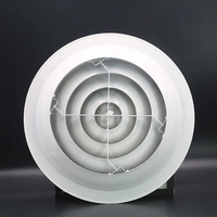 Diffuseur d'air de plafond moderne en alliage d'aluminium, carré ou rond, durable, facile à installer pour les systèmes de ventilation des espaces extérieurs et salons.