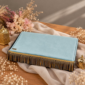 Tapis de prière islamique Tosca XL, fourrure courte de qualité supérieure, mousse synthétique, 130x75cm, antidérapant, détails en or 24 carats, lavable en machine - Product Image 4