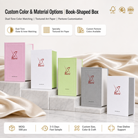 Boîte d'emballage rigide de luxe en forme de livre pour parfum, papier texturé personnalisé, gaufrage à chaud, fermeture magnétique recyclable, boîte cadeau