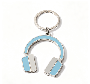 Porte-clés personnalisé en alliage de zinc pour écouteurs, breloque en émail, cadeau promotionnel, accessoire publicitaire - Product Image 1