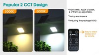 Faro LED Solare Serie Cube 4800lm con Cavo da 5M, Telecomando e 3 Modalità di Illuminazione Opzionali