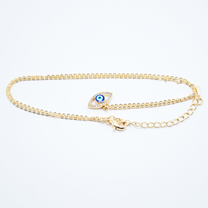 Collier à breloques œil plaqué or de haute qualité pavé de Zircon personnalisé prêt à expédier - Product Image 3