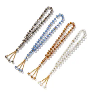 2022 Thiết Kế Mới Pha Lê Hạt Thủy Tinh Thời Trang Beaded Bracelet Hồi Giáo Hồi Giáo Cầu Nguyện Tasbih Allah Mohammed Mân Côi Với 99 Hạt