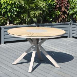 Mesa de Comedor Redonda de Aluminio Resistente a la Intemperie para Exteriores, con Capacidad para 4-8 Personas, para Jardín, Patio, Piscina y Hotel - Product Image 1