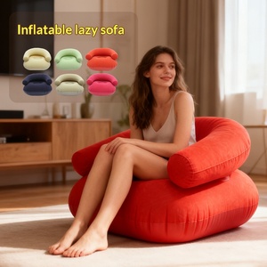 Canapé <span class=keywords><strong>gonflable</strong></span> floqué en forme de U, fauteuil <span class=keywords><strong>gonflable</strong></span> en PVC avec accoudoirs, chaise portable pour une personne, pour salon et usage extérieur - Product Image 2