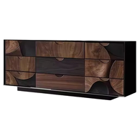 Cassettiera in Legno Massello Stile Wabi-sabi, Credenza Moderna, Mobile Decorativo per Soggiorno, Armadio Contenitore per Camera da Letto e Ingresso, Arredamento Casa