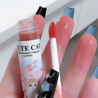 Daimanpu – Ensemble de brillants à lèvres miroir amusants motif chat, en matériaux organiques de haute qualité, brillant à lèvres transparent de Shantou pour maquillage estival