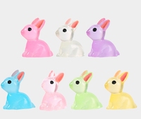 3D mignon paysage jardin dessin animé Miniature chien résine animaux figurines rougeoyant Fluorescent lumineux cadeau de noël artisanat pour les enfants