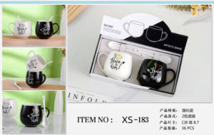 Tazza da Caffè con Coperchio a Corona <span class=keywords><strong>MR</strong></span> MRS con Cucchiaio Vendita Calda Porcellana Personalizzata Rotonda Regalo Tazze in Ceramica di Lusso Sostenibili - Product Image 5