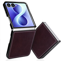 Étui intégral personnalisable en cuir véritable avec fente pour cartes et protection à 360° pour téléphone pliable Z Flip 8 – Fabricant