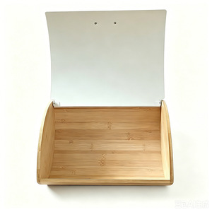 Bamboo Lid Bread <b>Box</b> 30.5 X 24.5 X 16 Cm Airtight Kitchen <b>Storage</b> For Bread - Product Image 4