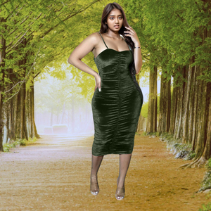 Stylish Suspender Pleated Slim Midi Girls' Dresses Fashion - Product Image 3