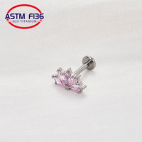 Ensemble de bijoux de mariage en titane G23 ASTM F136 avec pierre opale, boucles d'oreilles et piercing de nez tendance pour femme