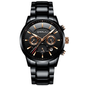 Montre pour homme CRRJU 2212 à quartz avec logo personnalisé, aiguilles, étanche à 3 ATM, alliage, verre, bracelet en acier massif, style minimaliste, tendance business - Product Image 3