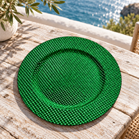 Assiette de présentation ronde en plastique 13 pouces à texture losanges, rose moderne, revêtement poudré, pour décoration de table de fête